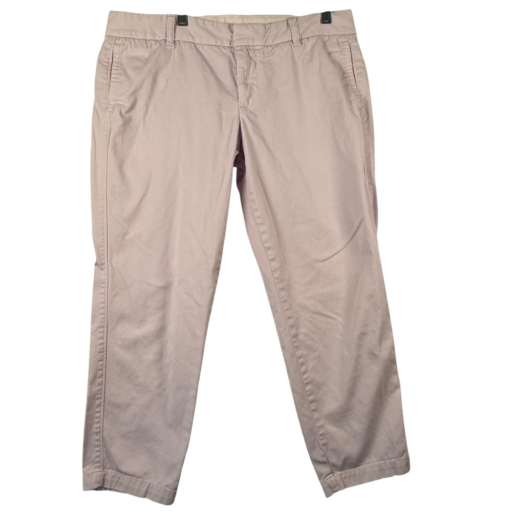 J.Crew‎ Womens 12 Scout Chino Pants Lavender Purple Cotton Cropped Relaxed GUC
